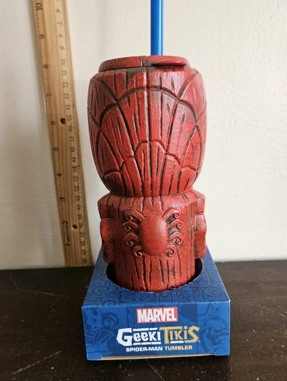 Marvel Geeki Tiki Spider-Man 8-Inch Plastic Tumbler. New.